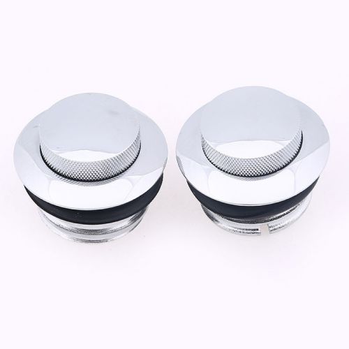 Pair of motorcycle flush pop up reservoir gas oil cap cover fuel tank for harley