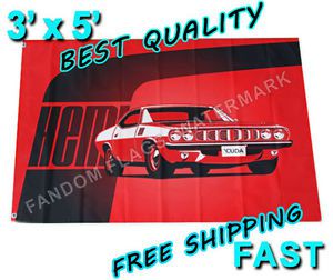 Hemi cuda flag-new 3&#039; x 5&#039; banner-barracuda 426 440 340 charger challenger mopar