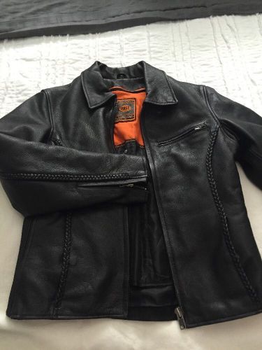 First classic leather gear womans black leather jacket. medium w/ insulation
