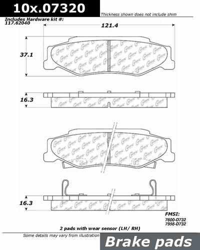 Centric 106.07320 brake pad or shoe, rear