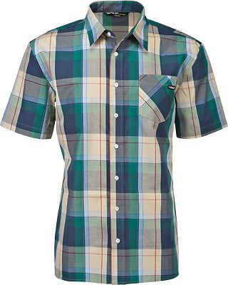 Fly racing casual men&#039;s dapper green blue slim fit button up short sleeve shirt