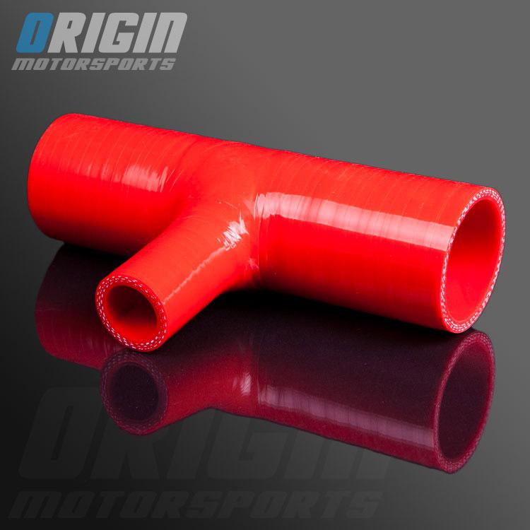 Red 2.25" to 2.25" turbo intkake silicone t shape hose pipe coupler tube id:57mm