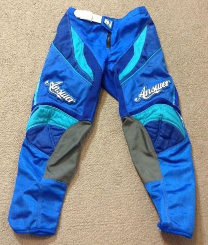 Answer motocross dirt bike racing pants girls youth 26