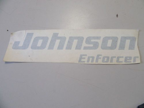 Johnson enforcer grey decal 16 5/8&#034; x 3 1/2&#034; marine boat