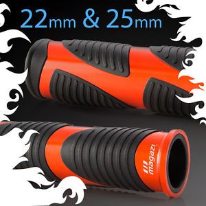 Vawik- wave grips black tpr + orange aluminum trim 22mm x1 + 25mm x1 scooter θ