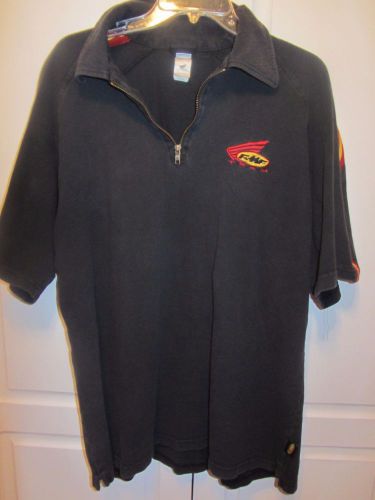 Fmf team honda 100% cotton 1/4 zip polo shirt size large mx