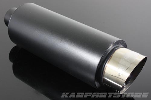Na 2.5" in matte black t-304 stainless steel throaty exhaust muffler/slant tip
