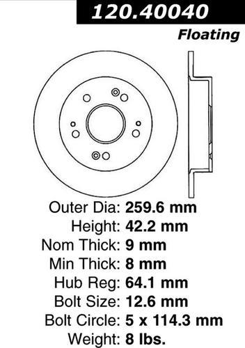 Centric 120.40040 rear brake rotor/disc-premium rotor-preferred