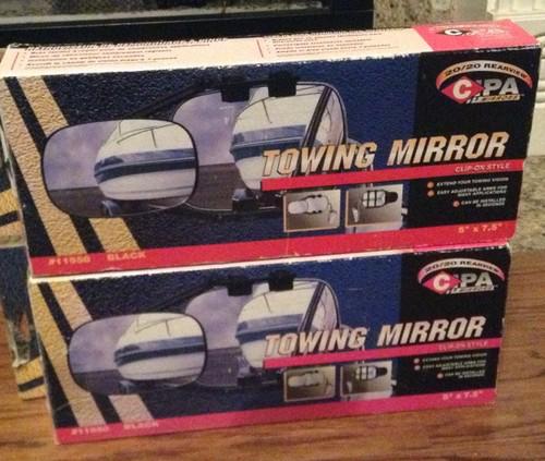 Cipa 11950 mirror, towing, plastic, black, manual, universal set of 2