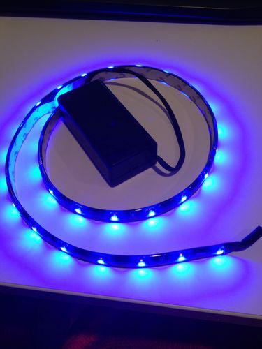  auto/bicycle/motorcycle led light strip blue custom made batt included! 60cm