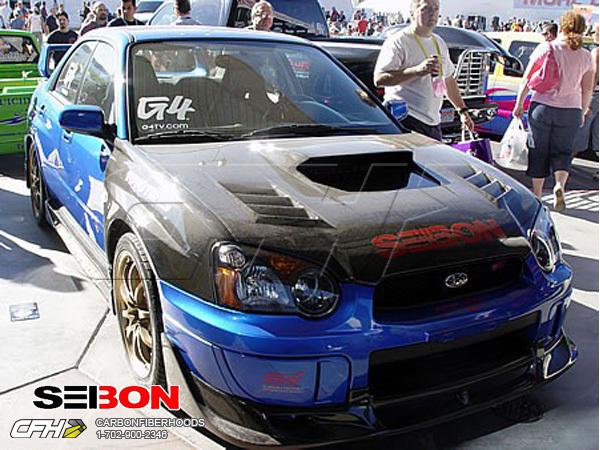 Seibon carbon fiber cw-style carbon fiber front lip subaru impreza, wrx, sti 04-