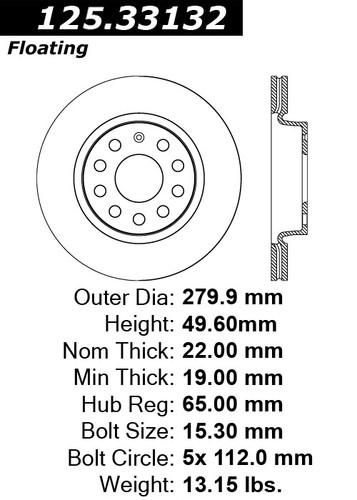 Centric 125.33132 front brake rotor/disc-high carbon rotor-preferred