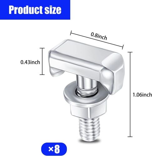 8 pcs car stainless steel t-bolt, cable extender t bolt, terminal bolts...