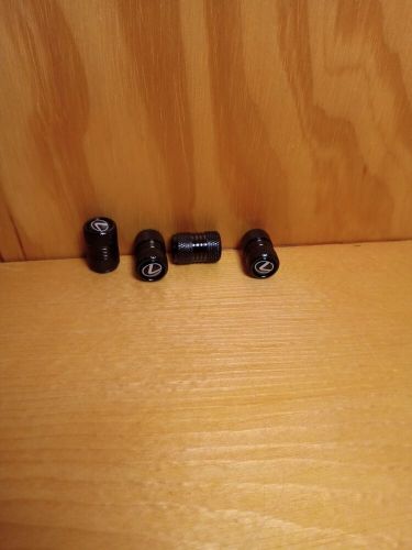 4x lexus tire valve stem caps for car, truck universal fitting (metallic black)