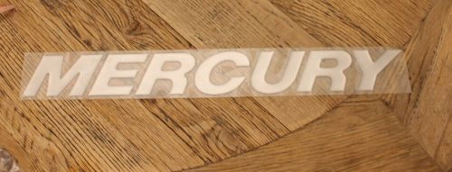 New oem mercury boats silver raised decal emblem 20&#034; long 2 1/4&#034; high