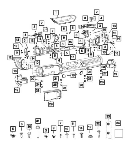 Genuine mopar carriage bolt 68358246aa