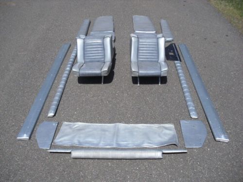 Complete vintage glastron t166/etc boat silver-grey interior seats-trim &amp; more