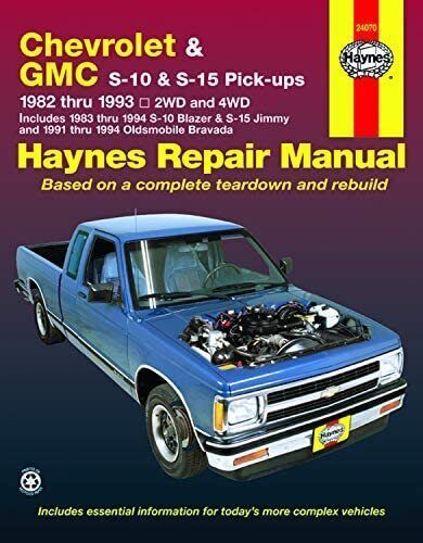 Chevrolet blazer jimmy olds bravada gmc s-10 s-15 s-10 haynes repair manual book