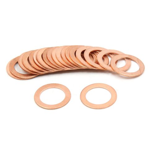 16mm inner dia copper crush flat washers car engine sealing gaskets rings 20pcs