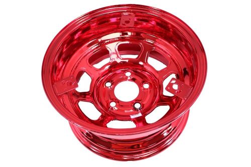 Aero race wheels 52-985020redt3 red chrome 15x8 2&#034; offset 5x5 w/3 tabs for cover