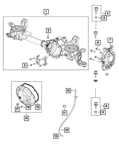 Genuine mopar front axle cover gasket 68216204aa