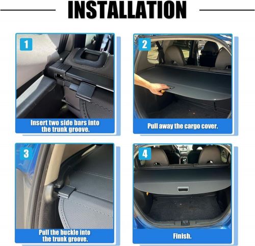 Retractable rear tonneau cargo cover shade for 2008-2018 bmw x5 e70 - black