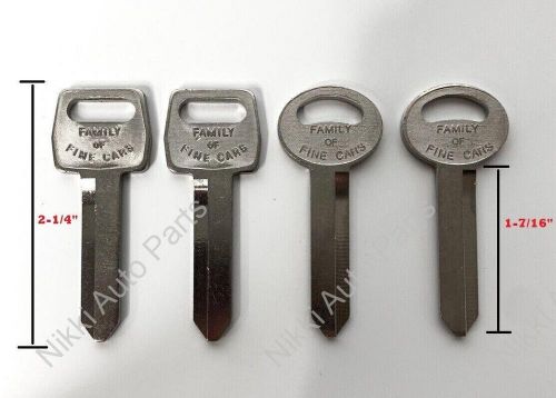 (set/4) blank keys for 1967-1993 ford - &#034;family of fine cars&#034; &amp; oval stamped