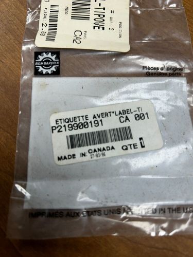 Nos oem bombardier seadoo tipover label decal 219900191 1996-99 hx, spx sp, spi