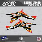 Graphics kit for suzuki ltz400 (2009-2014) shred-red(16 mil)