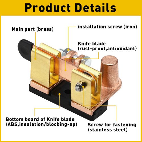 Knife blade battery switch disconnect top post duty heavy off car shut 12/24v