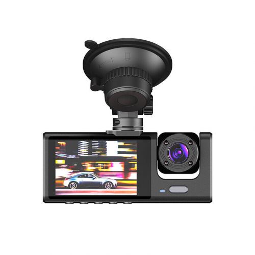 Hd 1080p car dual lens dash cam front/rear/inside video recorder camera g-sensor