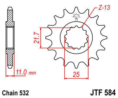 Jt sprocket front 17t chromoly steel fits yamaha gts1000 a/ac e/f 1993-1994