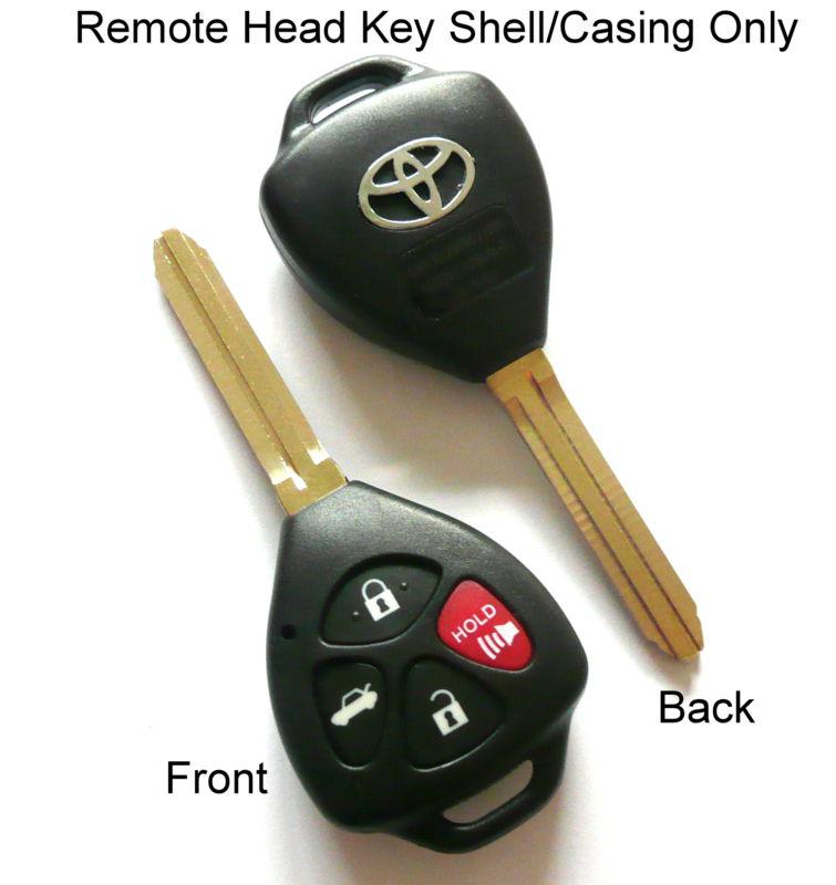 New toyota 4 button remote head key case shell keyless entry case replacement