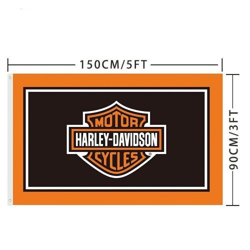 Large banner flag 3x5ft [harley-davidson orange frame]garage room decora　18107