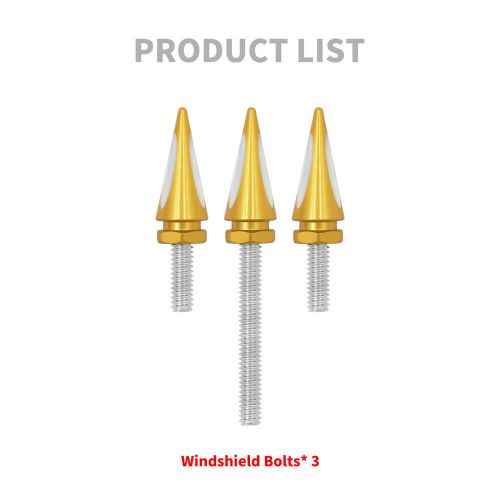 3pcs gold spike windshield windscreen screws fit for harley electra cvo tri 14+