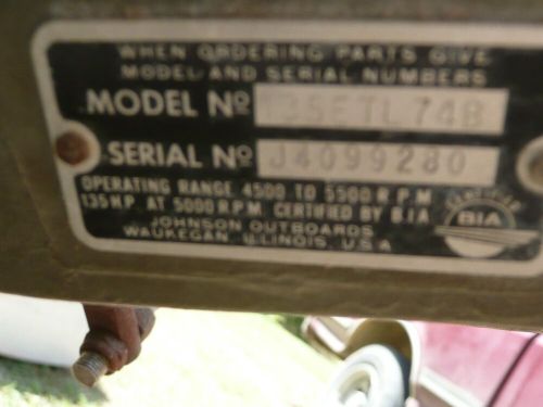 &#039;74 johnson 135etl74b 135 hp parts motor good powerhead local pickup ne arkansas