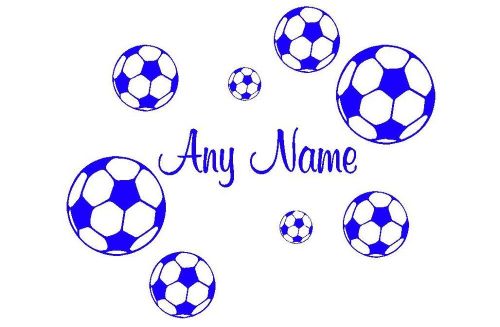 Footballs x 8 and name personalised van car  vinyl decal sticker