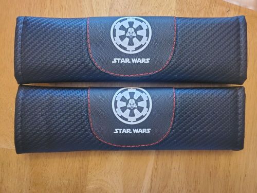 Empire star wars car seat belt cover shoulder pads 8.5&#034;  darth vader (set of 2)