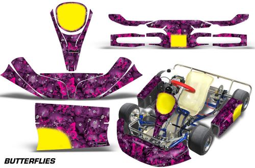 Go-kart graphics kit decal for kg kids kart butterflies pink purple