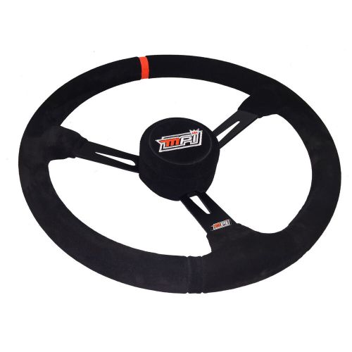 Mpi mpi-lm-15-a late model black aluminum 15&#034; diameter steering wheel