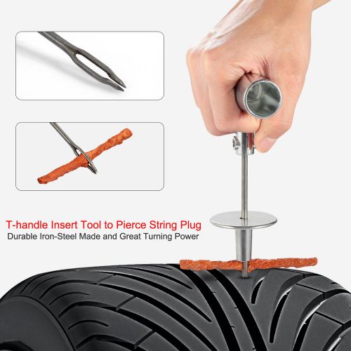 57 piece tire repair tools kit plug flat and punctured tires for motorcycle atv