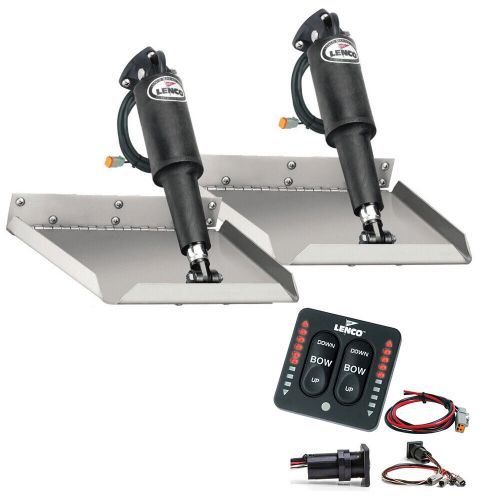 Lenco 12&#034; x 18&#034; edgemount trim tab kit w/led indicator switch kit 12v