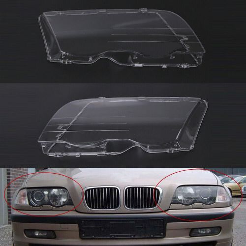 Pair left &amp; right headlight lenses for bmw e46 3-series 4dr wagon/sedan 99-01