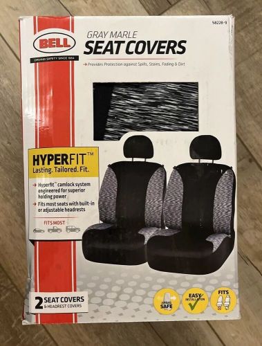 (2) bell universal hyperfit car seat cover gray marble w/ headrest cover