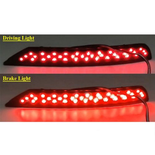 2x red led rear fog taillight bumper reflector lights for subaru forester 08-18