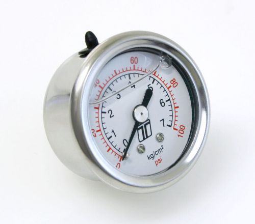 Fuel pressure gauge 0-100 psi liquid filled