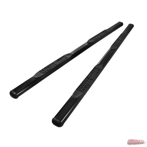 4 in oval side step black powder coated bars boards 99-13 silverado extended cab