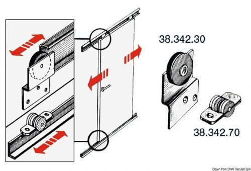 Osculati sliding track 45x14x2000 mm