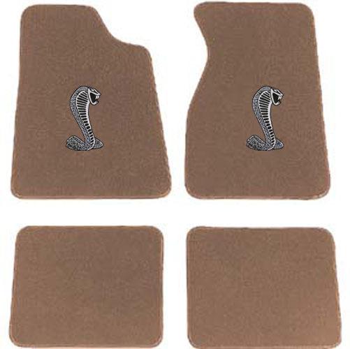 94-99 mustang acc floor mats tan cobra snake logo