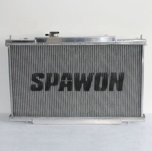 Spawon aluminum radiator + fan shroud fit honda crv 02-06 element 03-06 l4 mt